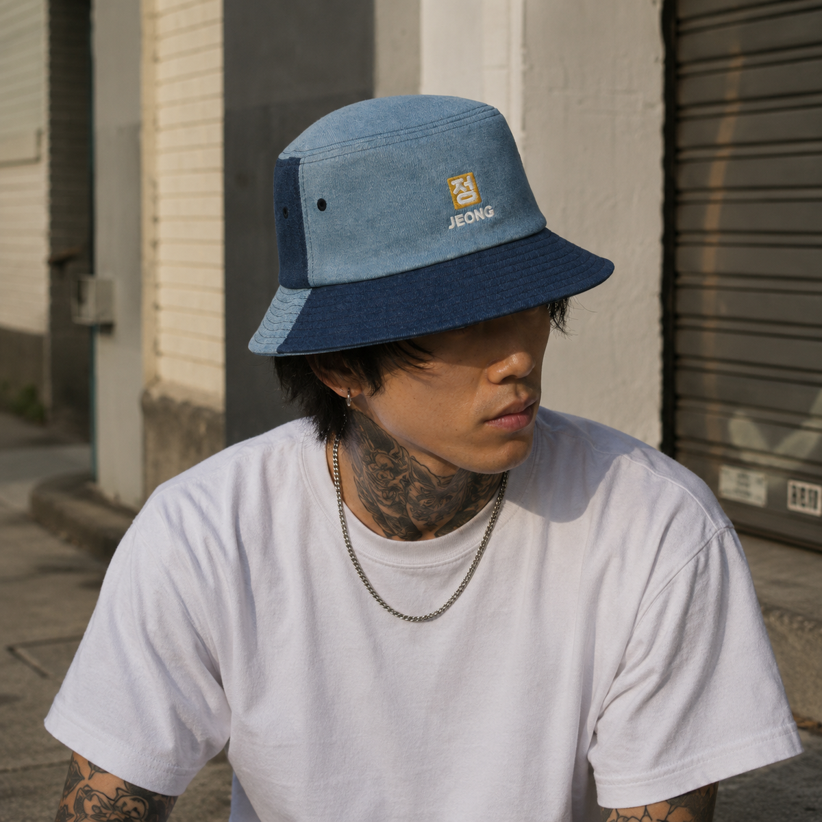 Denim Bucket Hat — Light Blue